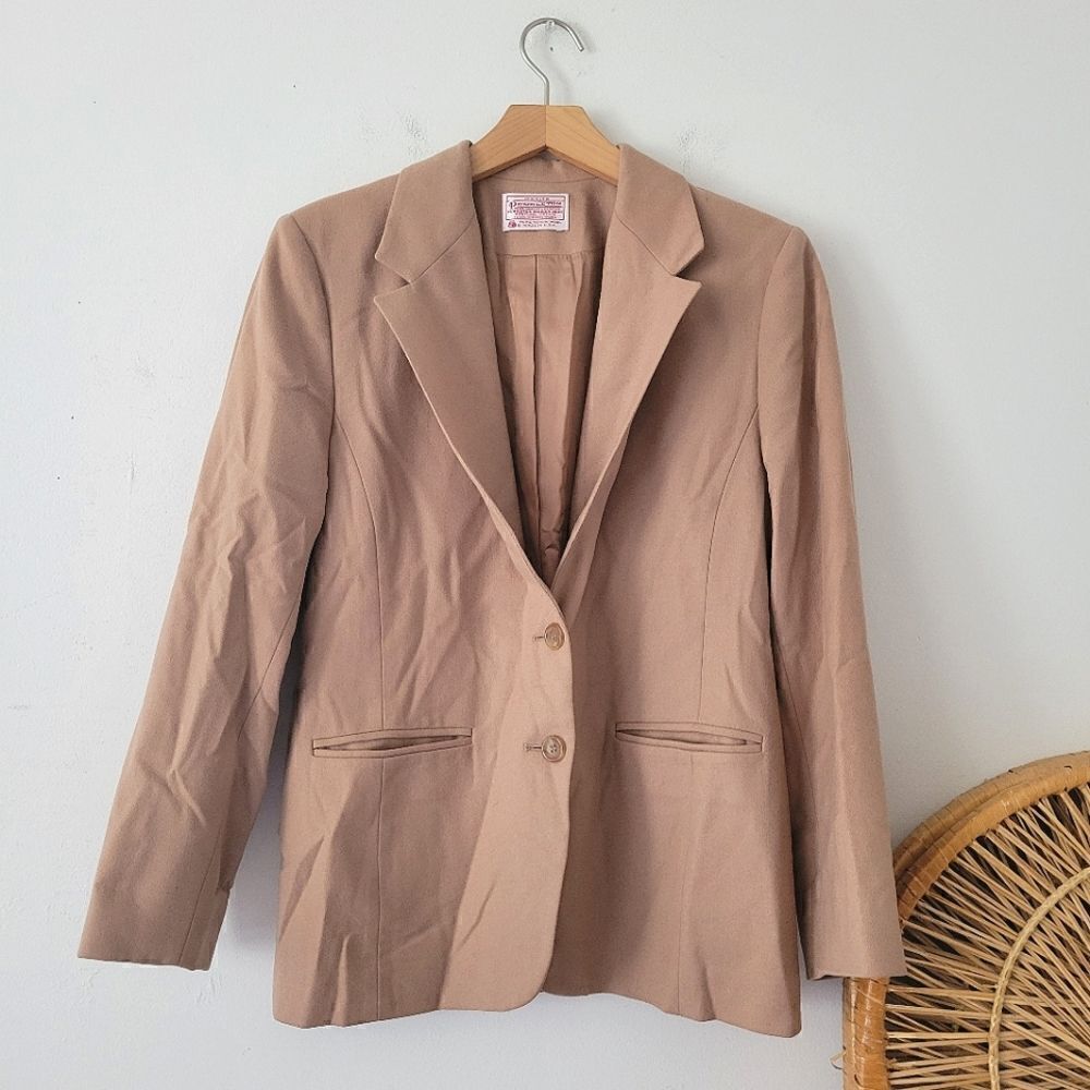 Pendleton Woollen Mills Tan Camel Wool Blazer Jacket 10